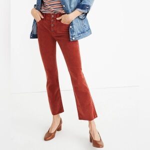 Madewell Cali-demi boot button fly corduroy jeans women's 28